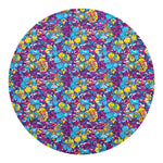 Colorful Aloha Camouflage Flower Print Round Blanket