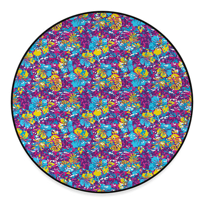 Colorful Aloha Camouflage Flower Print Round Floor Mat