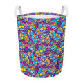 Colorful Aloha Camouflage Flower Print Round Laundry Basket
