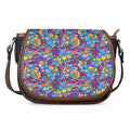 Colorful Aloha Camouflage Flower Print Saddle Bag