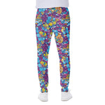 Colorful Aloha Camouflage Flower Print Scuba Joggers