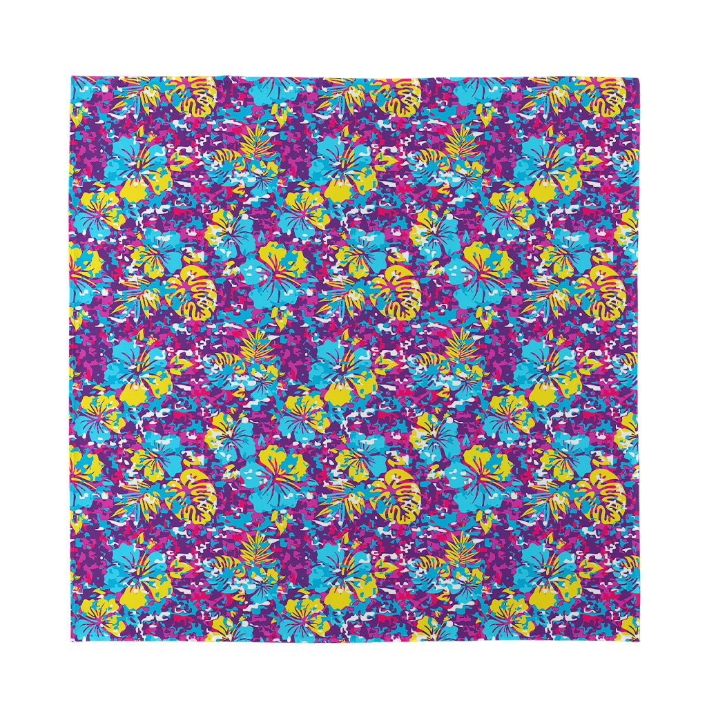 Colorful Aloha Camouflage Flower Print Silk Bandana