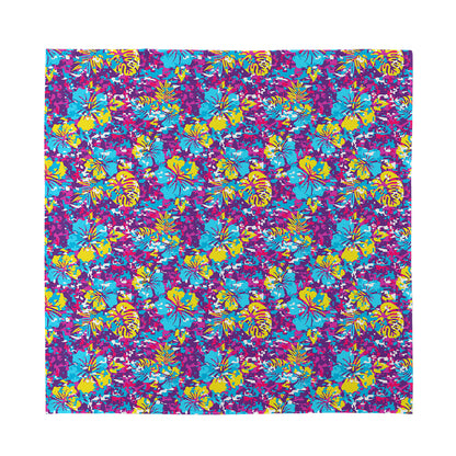 Colorful Aloha Camouflage Flower Print Silk Bandana
