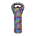 Colorful Aloha Camouflage Flower Print Single Neoprene Wine Tote