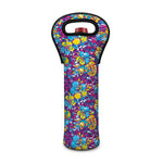 Colorful Aloha Camouflage Flower Print Single Neoprene Wine Tote