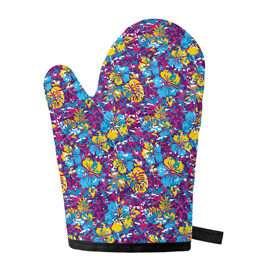 Colorful Aloha Camouflage Flower Print Single Oven Mitt
