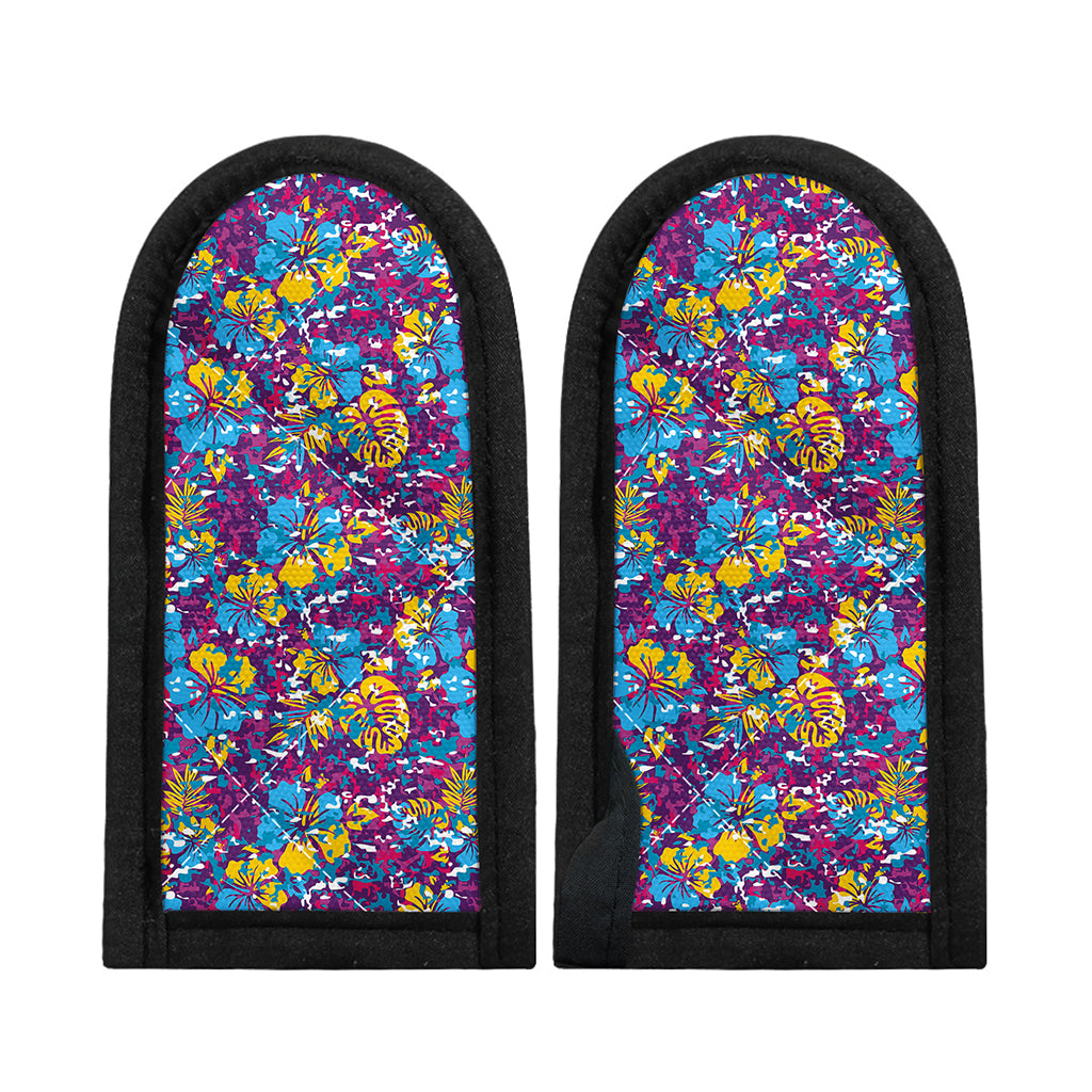 Colorful Aloha Camouflage Flower Print Skillet Handle Cover