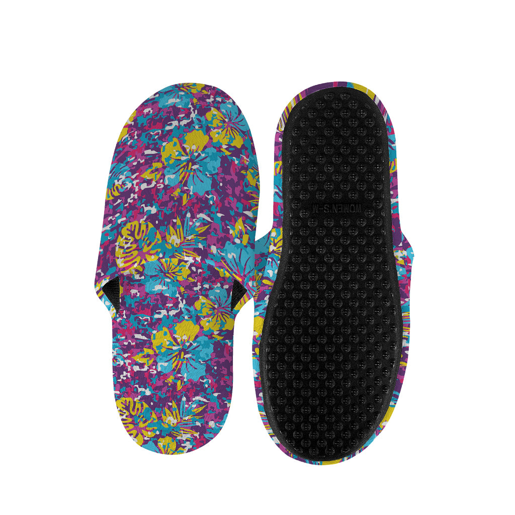 Colorful Aloha Camouflage Flower Print Slippers