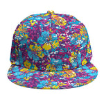 Colorful Aloha Camouflage Flower Print Snapback Cap