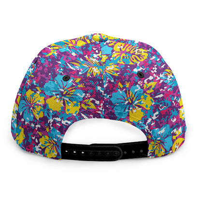 Colorful Aloha Camouflage Flower Print Snapback Cap