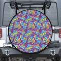 Colorful Aloha Camouflage Flower Print Tire Cover