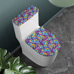 Colorful Aloha Camouflage Flower Print Toilet Lid And Tank Cover Set