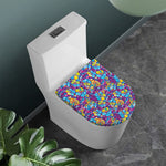 Colorful Aloha Camouflage Flower Print Toilet Lid Cover