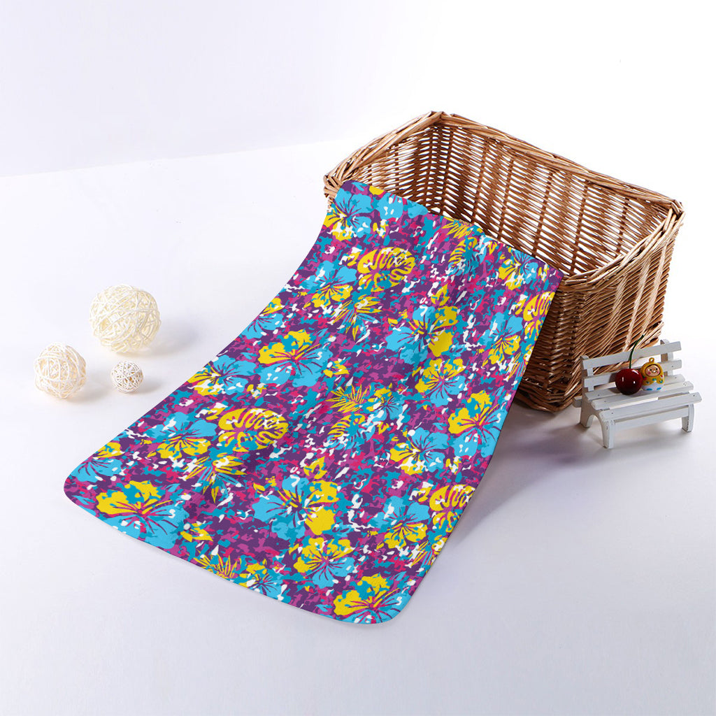 Colorful Aloha Camouflage Flower Print Towel