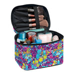 Colorful Aloha Camouflage Flower Print Travel Makeup Bag