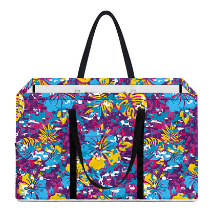 Colorful Aloha Camouflage Flower Print Utility Tote Bag