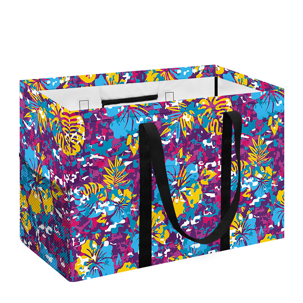 Colorful Aloha Camouflage Flower Print Utility Tote Bag