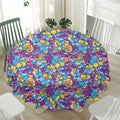 Colorful Aloha Camouflage Flower Print Waterproof Round Tablecloth