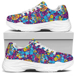 Colorful Aloha Camouflage Flower Print White Chunky Shoes
