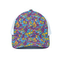 Colorful Aloha Camouflage Flower Print White Mesh Trucker Hat
