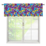 Colorful Aloha Camouflage Flower Print Window Valance