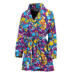Colorful Aloha Camouflage Flower Print Women's Bathrobe