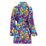 Colorful Aloha Camouflage Flower Print Women's Bathrobe