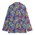 Colorful Aloha Camouflage Flower Print Women's Cotton Blazer