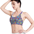 Colorful Aloha Camouflage Flower Print Women's Sports Bra