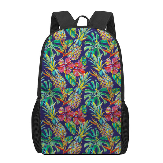 Colorful Aloha Pineapple Pattern Print 17 Inch Backpack