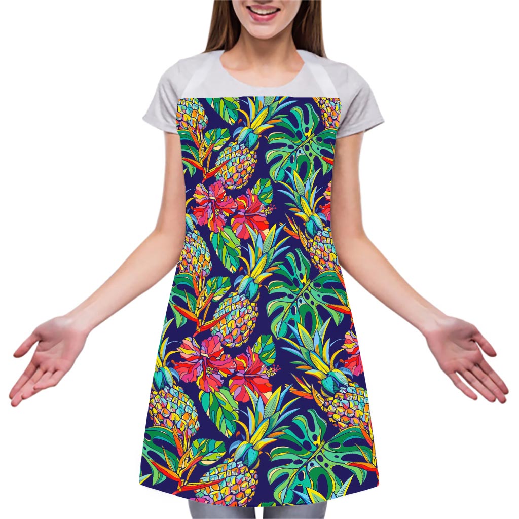 Colorful Aloha Pineapple Pattern Print Adjustable Apron