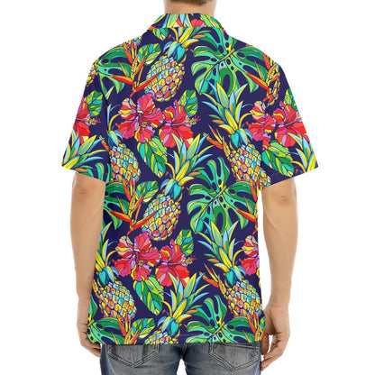 Colorful Aloha Pineapple Pattern Print Aloha Shirt