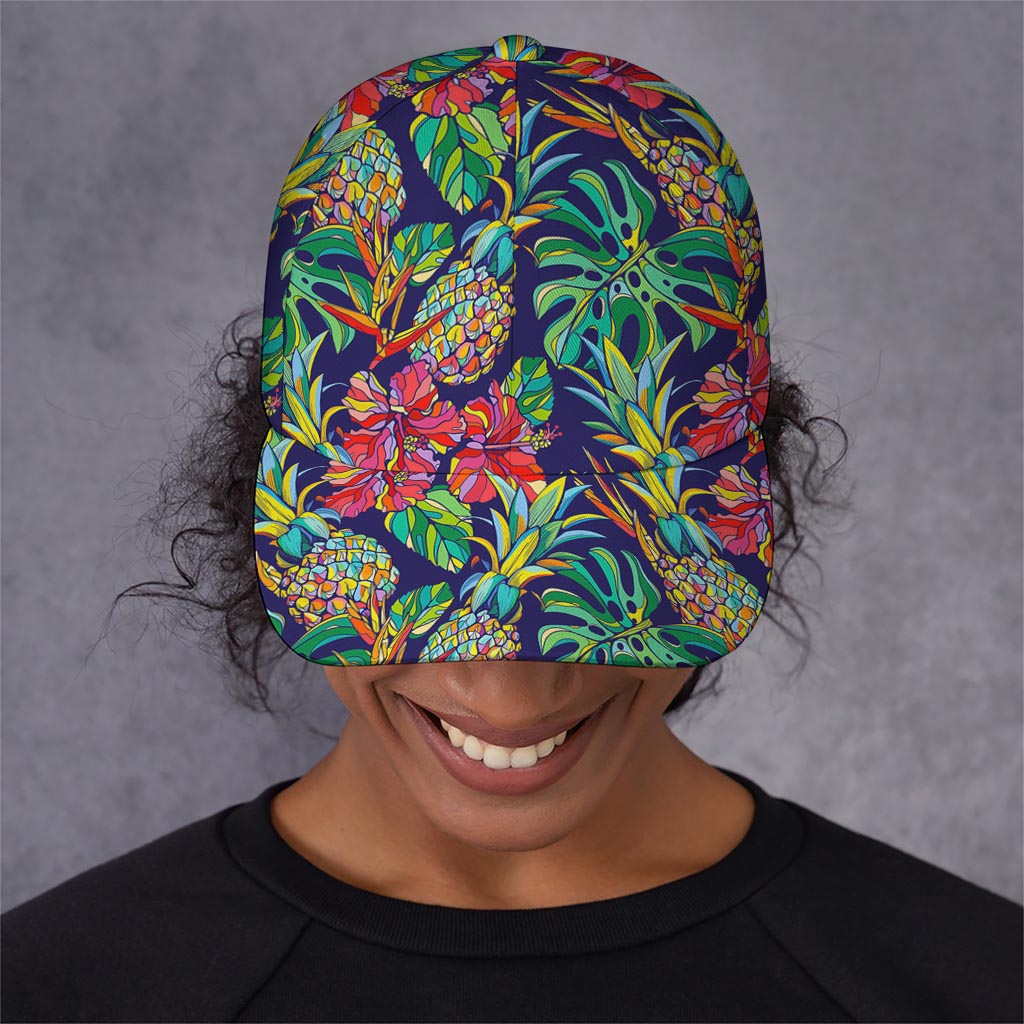 Colorful Aloha Pineapple Pattern Print Baseball Cap