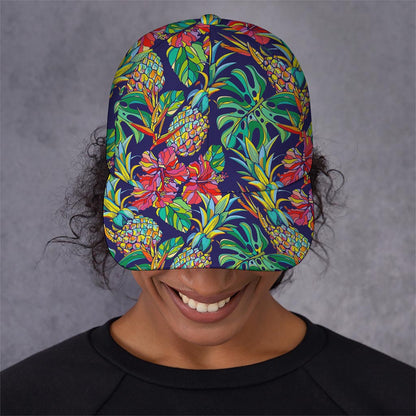 Colorful Aloha Pineapple Pattern Print Baseball Cap
