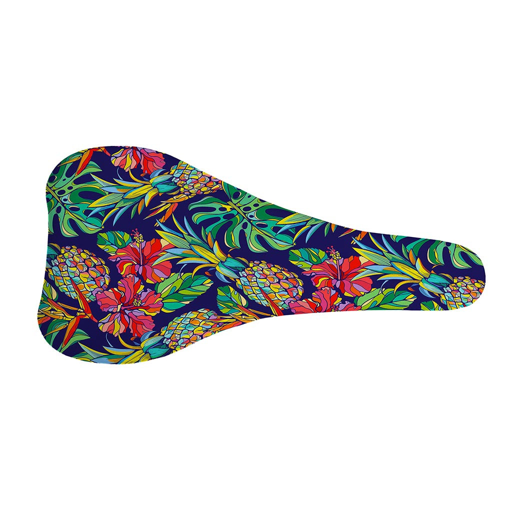 Colorful Aloha Pineapple Pattern Print Bicycle Seat Cover