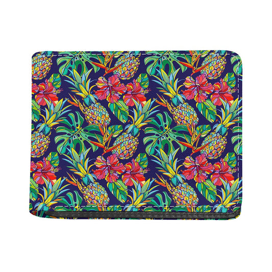 Colorful Aloha Pineapple Pattern Print Bifold Wallet