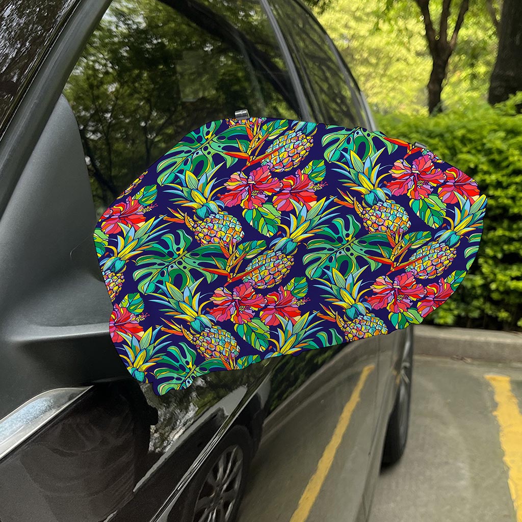 Colorful Aloha Pineapple Pattern Print Car Side Mirror Covers