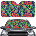 Colorful Aloha Pineapple Pattern Print Car Windshield Sun Shade