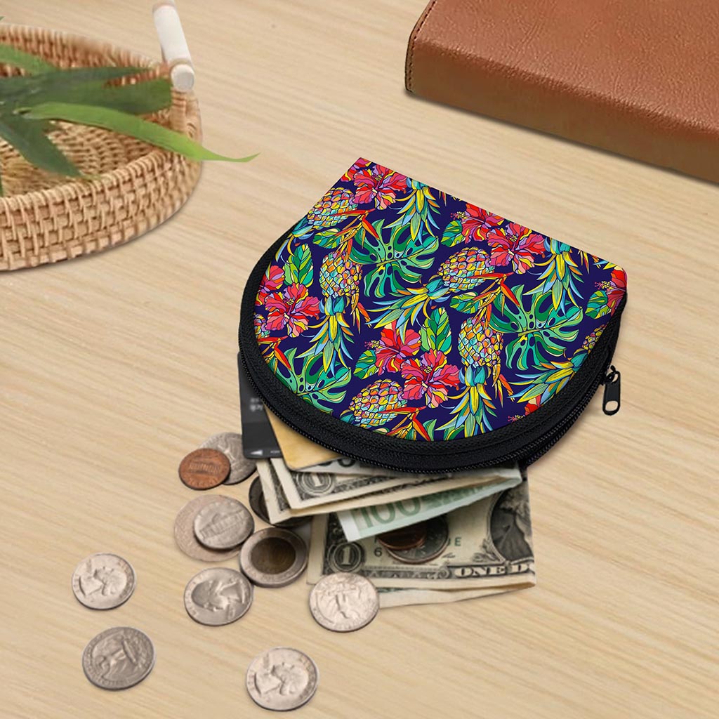 Colorful Aloha Pineapple Pattern Print Coin Purse