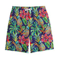 Colorful Aloha Pineapple Pattern Print Cotton Shorts