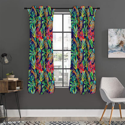 Colorful Aloha Pineapple Pattern Print Curtain