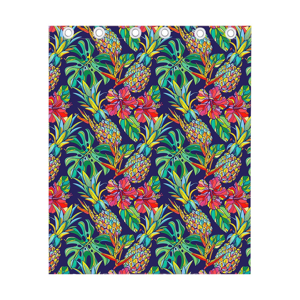 Colorful Aloha Pineapple Pattern Print Curtain