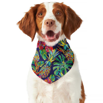 Colorful Aloha Pineapple Pattern Print Dog Bandana