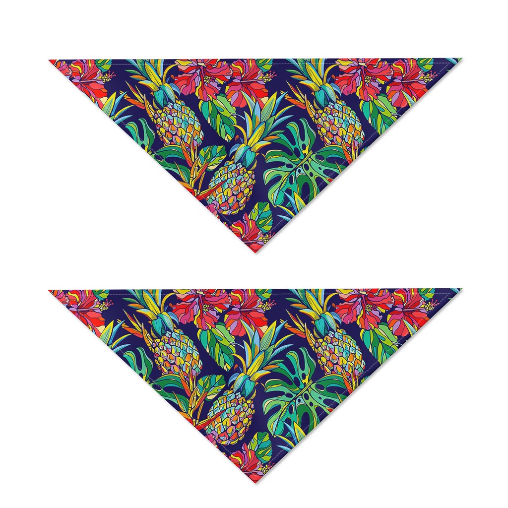 Colorful Aloha Pineapple Pattern Print Dog Bandana