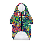 Colorful Aloha Pineapple Pattern Print Dog Zip Up Hoodie