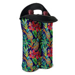 Colorful Aloha Pineapple Pattern Print Double Neoprene Wine Tote