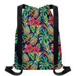 Colorful Aloha Pineapple Pattern Print Drawstring Backpack