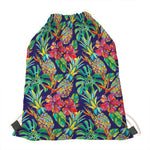 Colorful Aloha Pineapple Pattern Print Drawstring Bag
