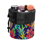 Colorful Aloha Pineapple Pattern Print Drawstring Makeup Bag