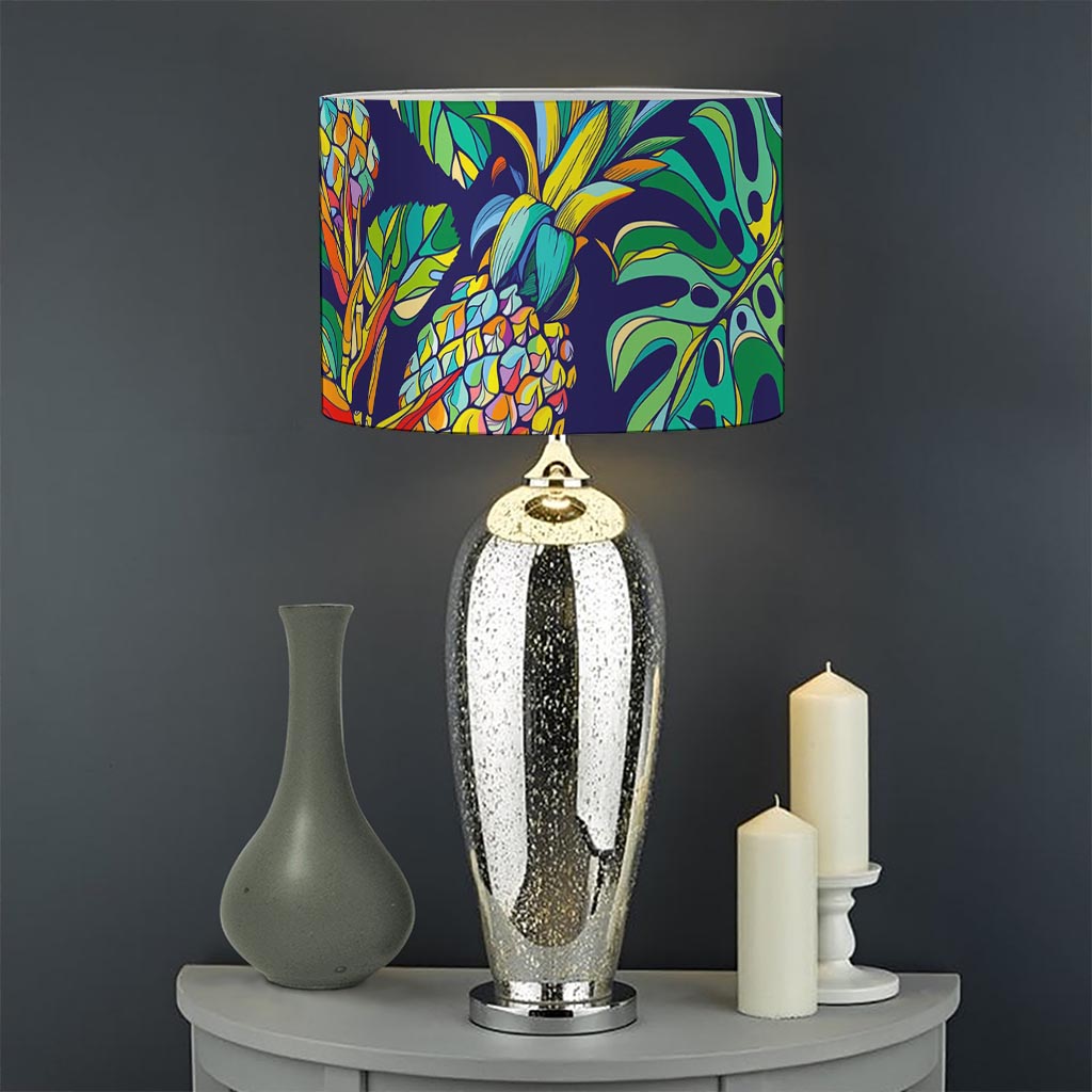 Colorful Aloha Pineapple Pattern Print Drum Lamp Shade